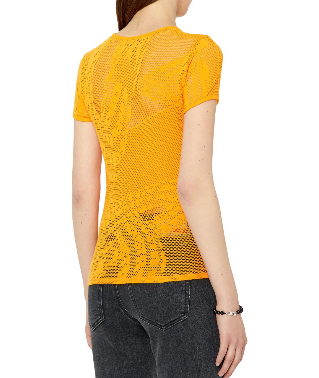 DIESEL Оранжевая полиэстеровая футболка, фото 3