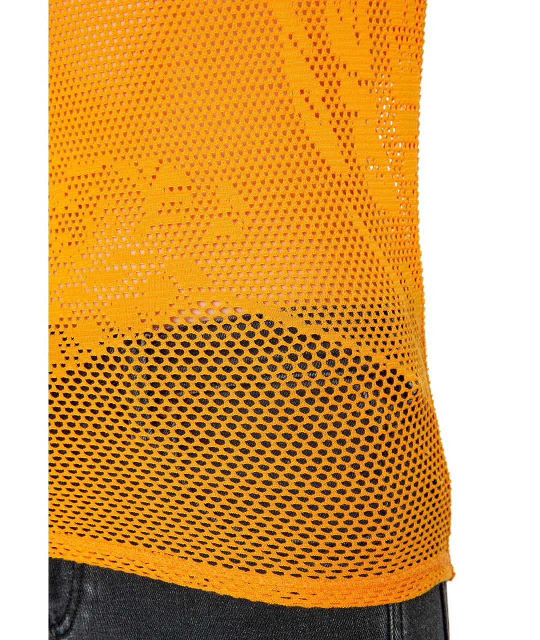 DIESEL Оранжевая полиэстеровая футболка, фото 4