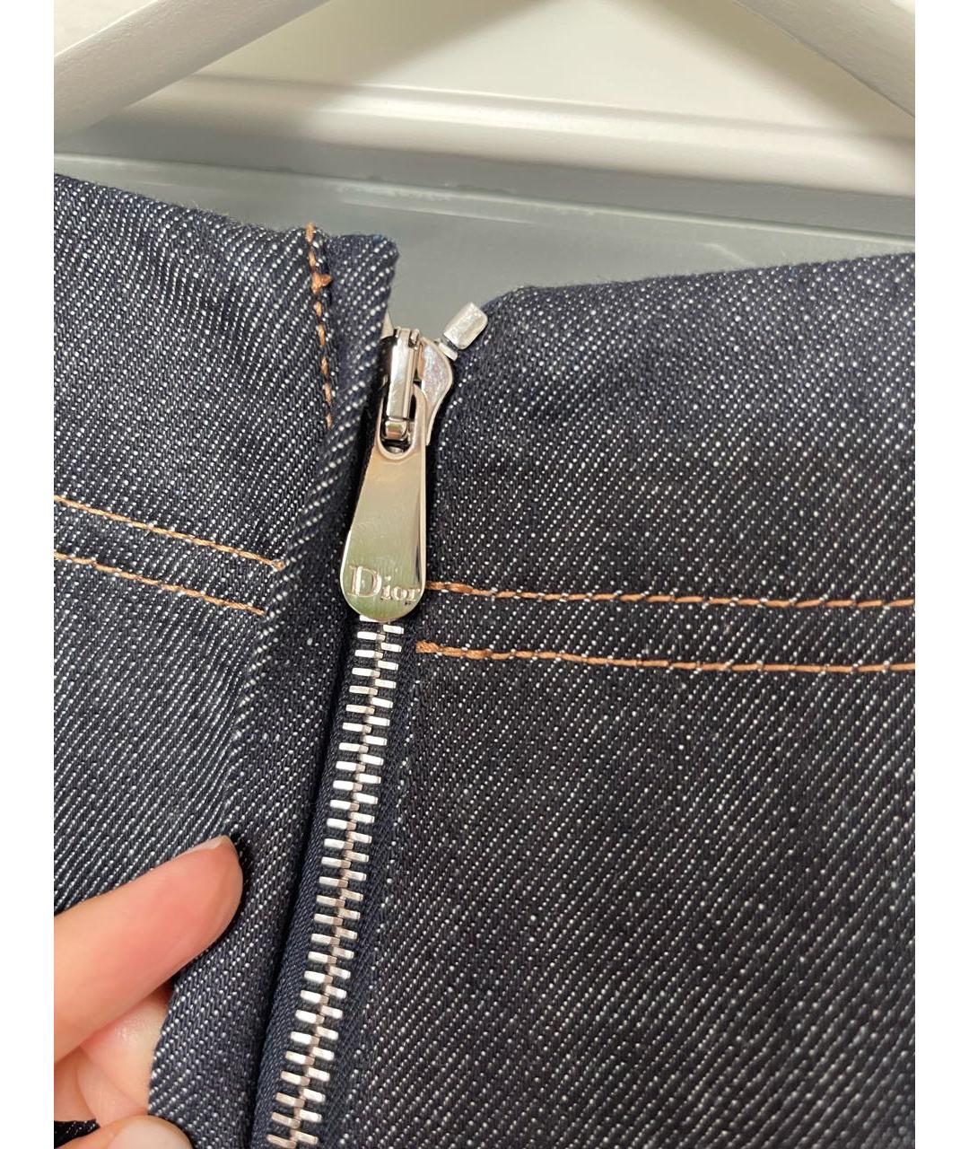 CHRISTIAN DIOR Темно-синее деним повседневное платье, фото 4