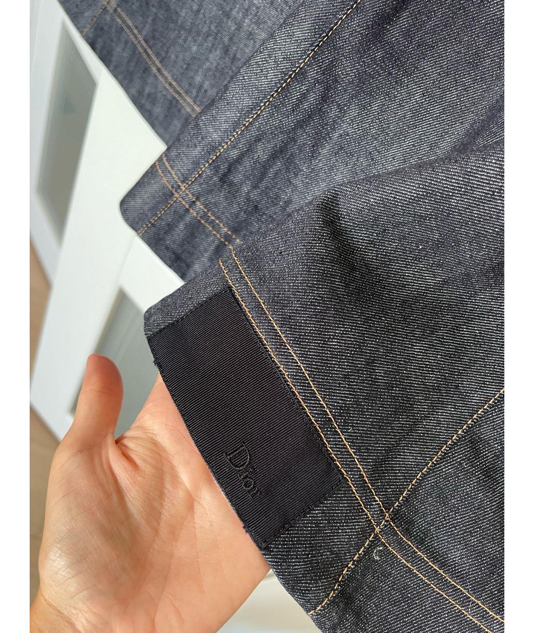 CHRISTIAN DIOR Темно-синее деним повседневное платье, фото 5