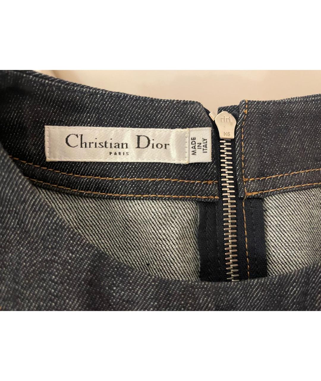 CHRISTIAN DIOR Темно-синее деним повседневное платье, фото 8