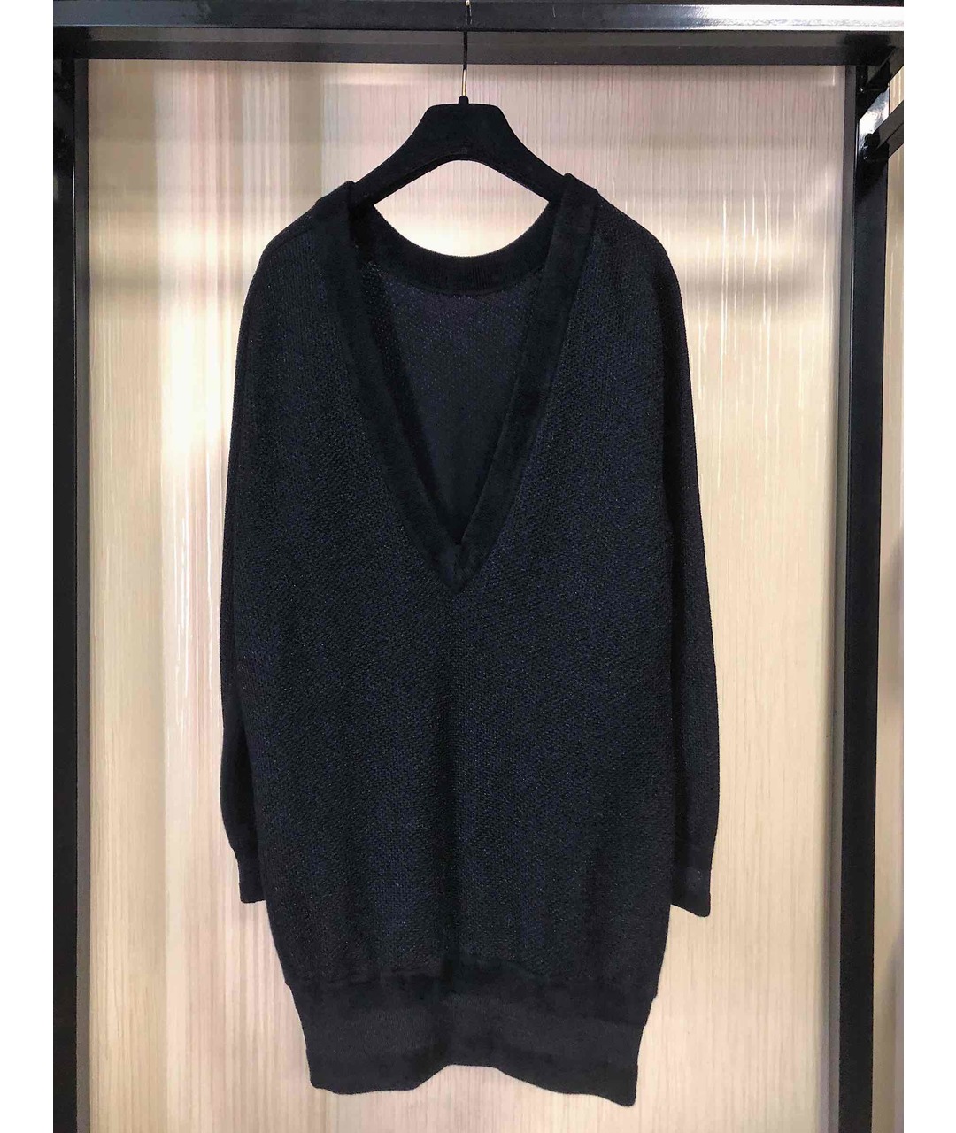 CHANEL PRE-OWNED Черное кашемировое повседневное платье, фото 2