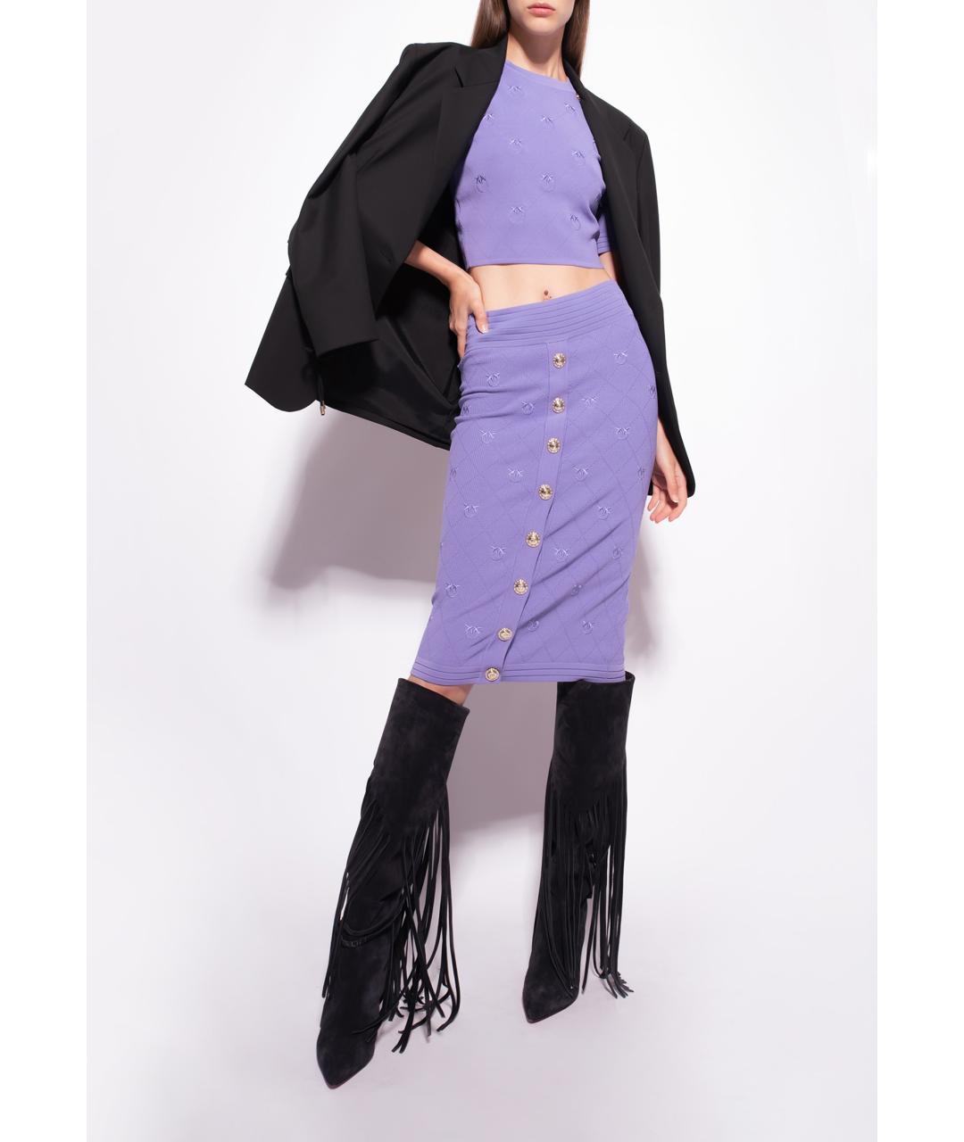 PINKO Фиолетовый вискозный костюм с юбками, фото 2