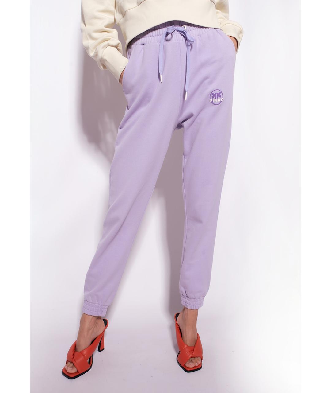 PINKO Фиолетовые хлопковые спортивные брюки и шорты, фото 5