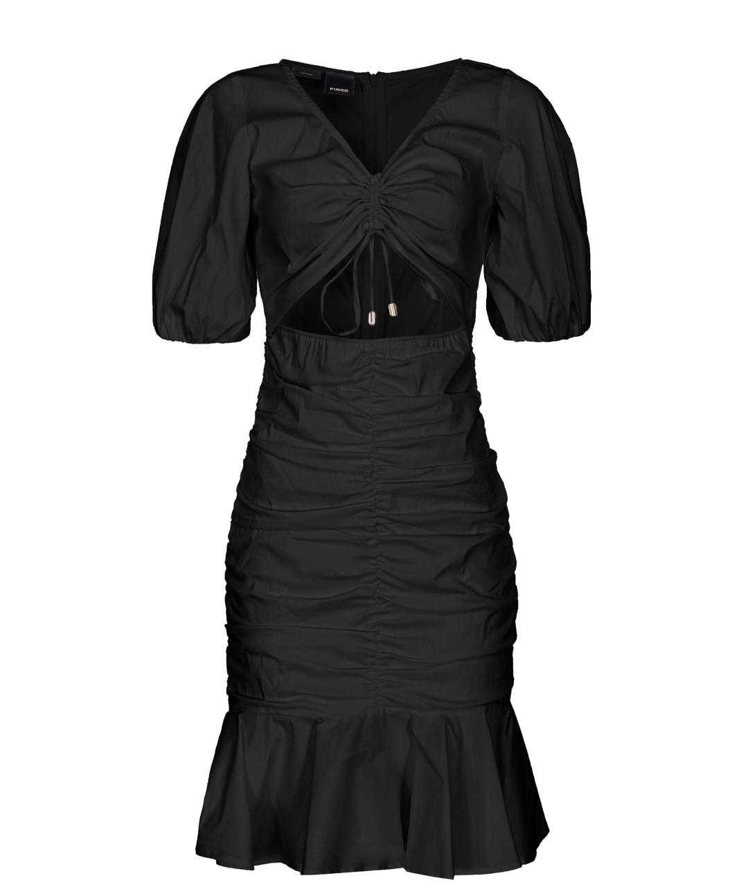 PINKO Черное хлопковое платье, фото 1