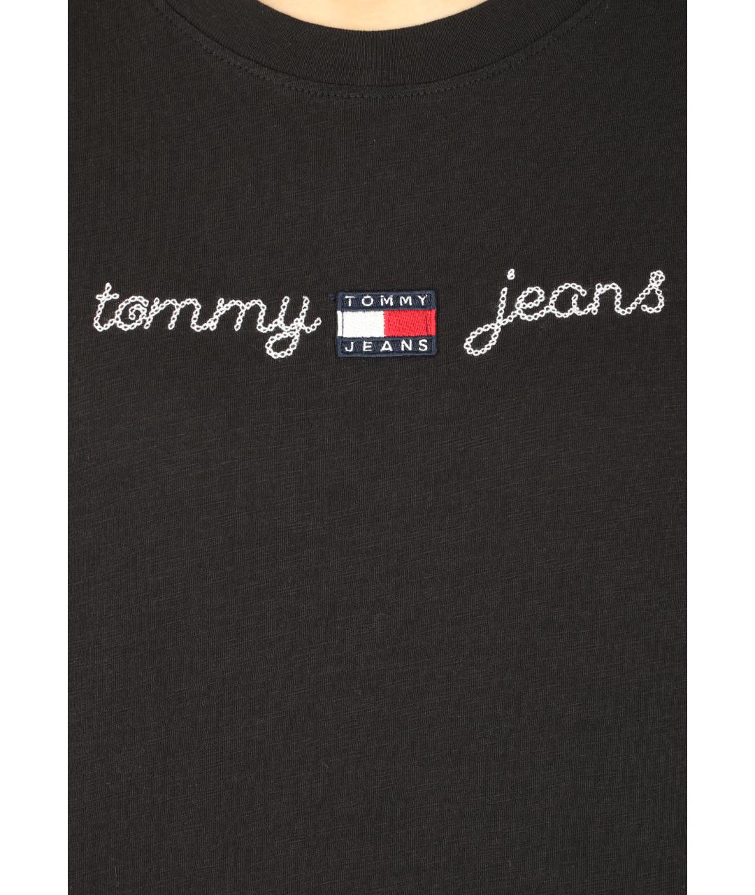 TOMMY HILFIGER Черная хлопковая футболка, фото 4