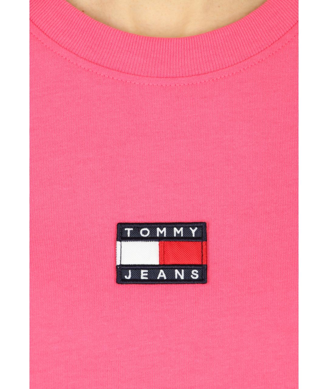 TOMMY HILFIGER Розовая хлопковая футболка, фото 4