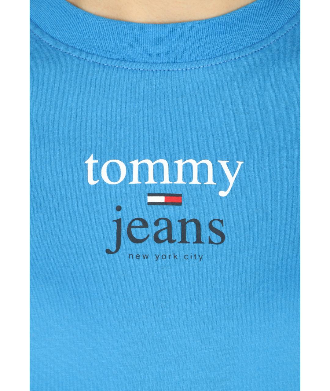 TOMMY HILFIGER Синяя хлопковая футболка, фото 4