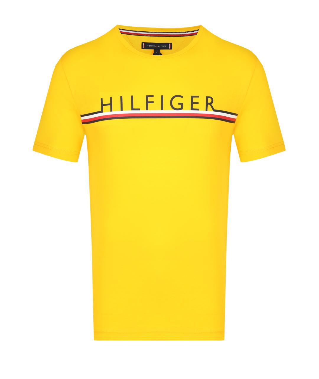 TOMMY HILFIGER Желтая хлопковая футболка, фото 1