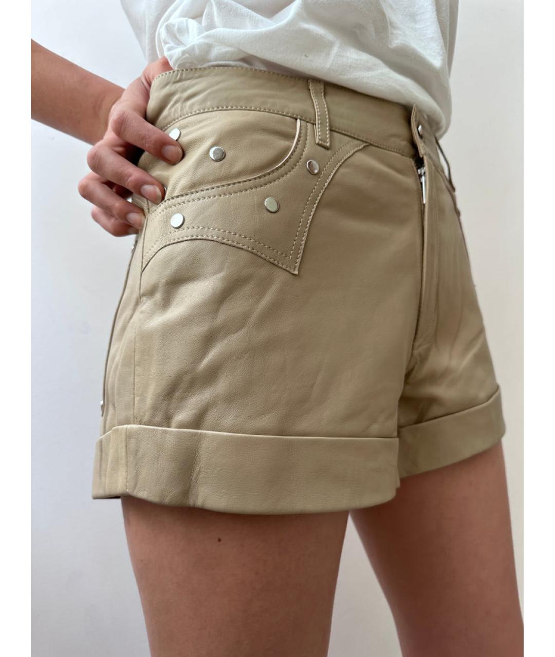 ZADIG & VOLTAIRE Бежевые кожаные шорты, фото 5
