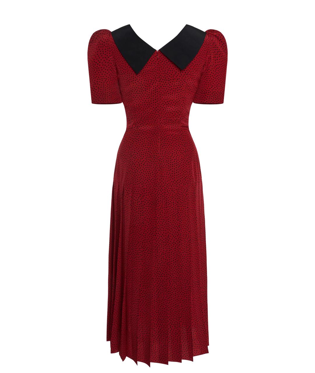ALESSANDRA RICH Красное шелковое платье, фото 2