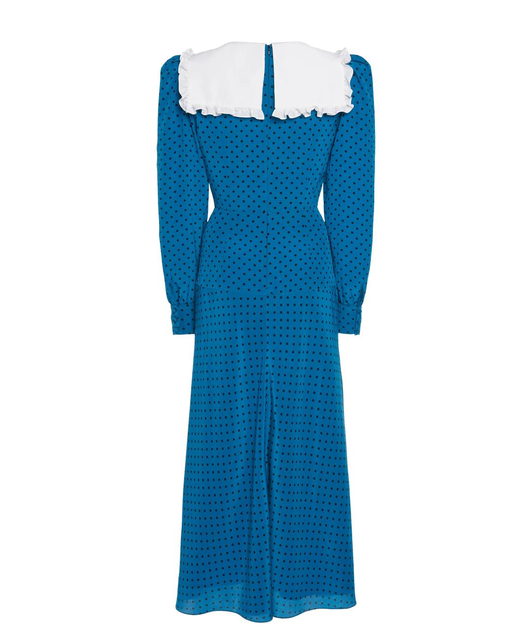 ALESSANDRA RICH Синее шелковое платье, фото 2