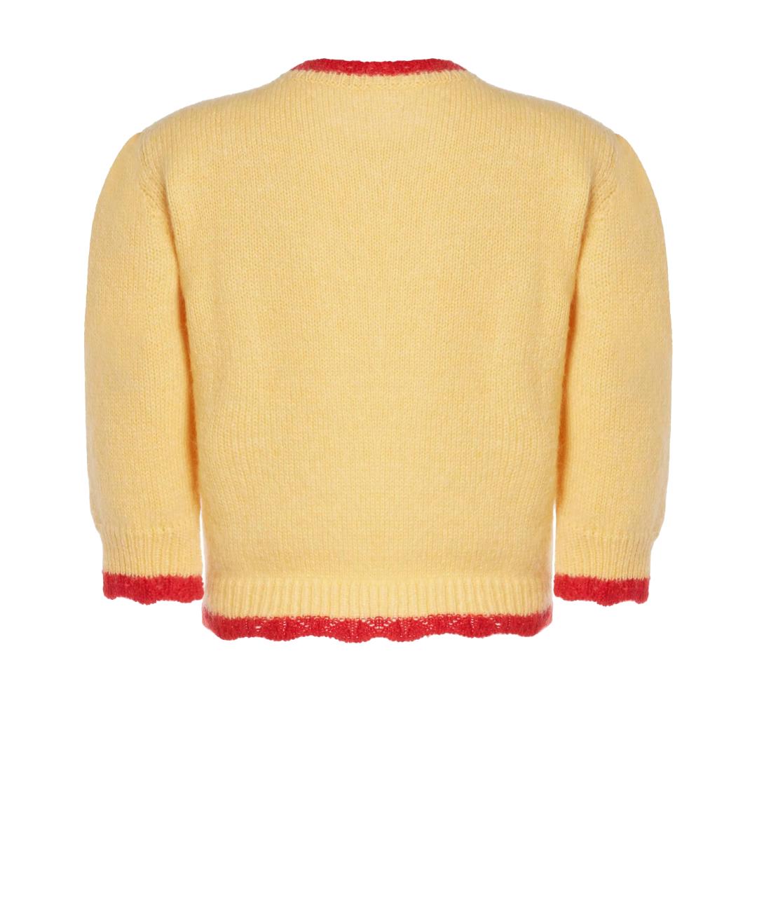 ALESSANDRA RICH Желтый шерстяной джемпер / свитер, фото 2