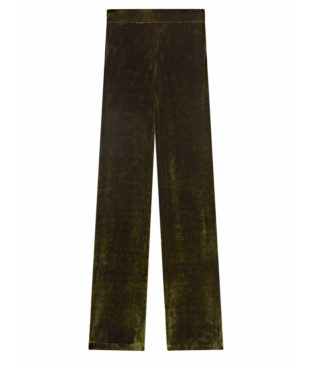 JIL SANDER Зеленые вискозные прямые брюки, фото 1