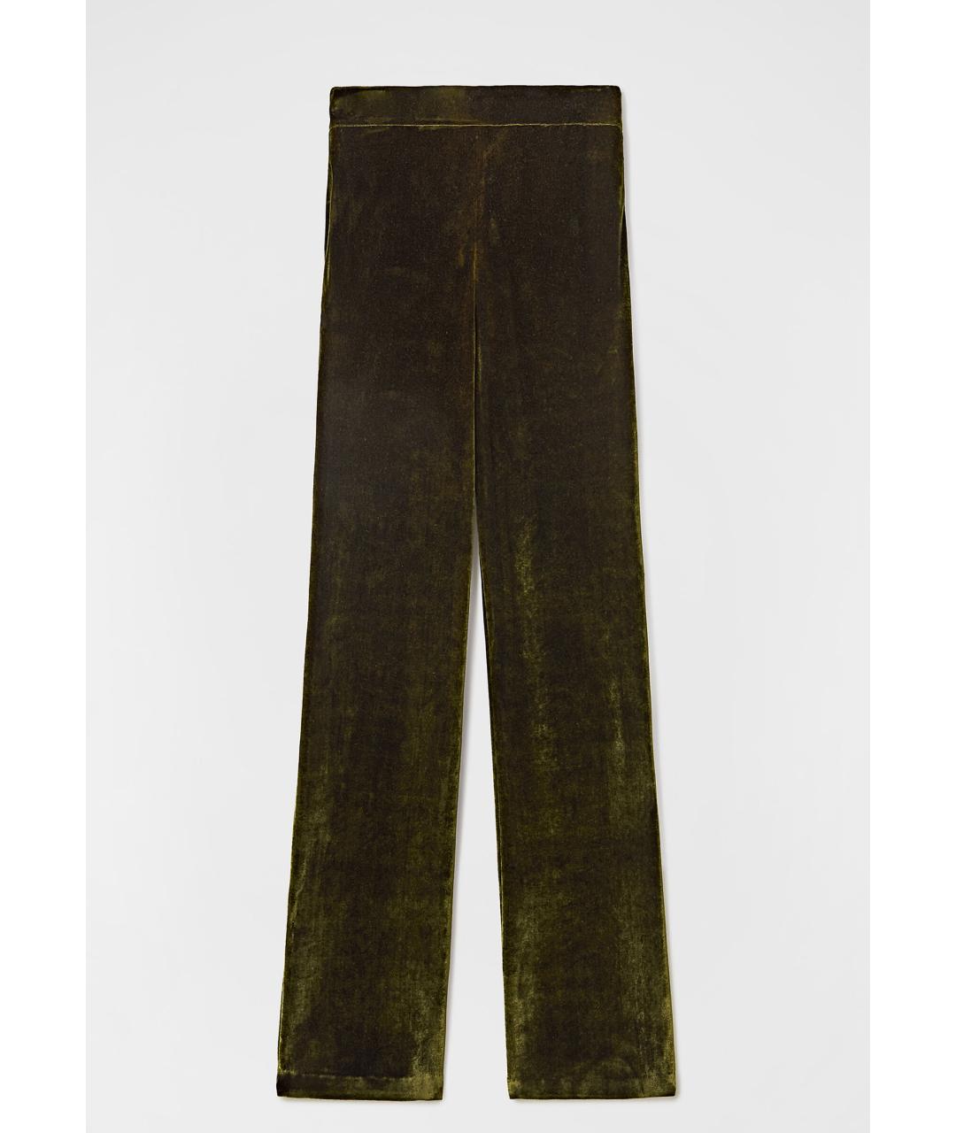 JIL SANDER Зеленые вискозные прямые брюки, фото 5