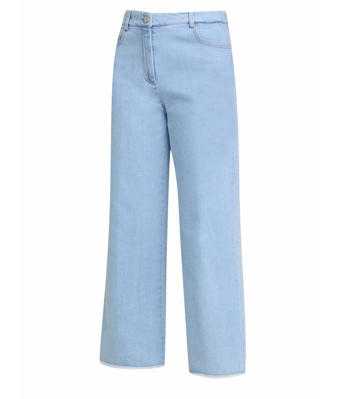 PESERICO Голубые хлопковые прямые джинсы, фото 1