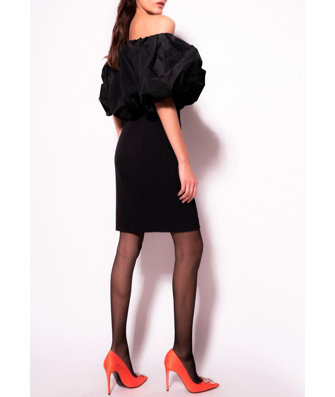 PINKO Черное полиэстеровое коктейльное платье, фото 4