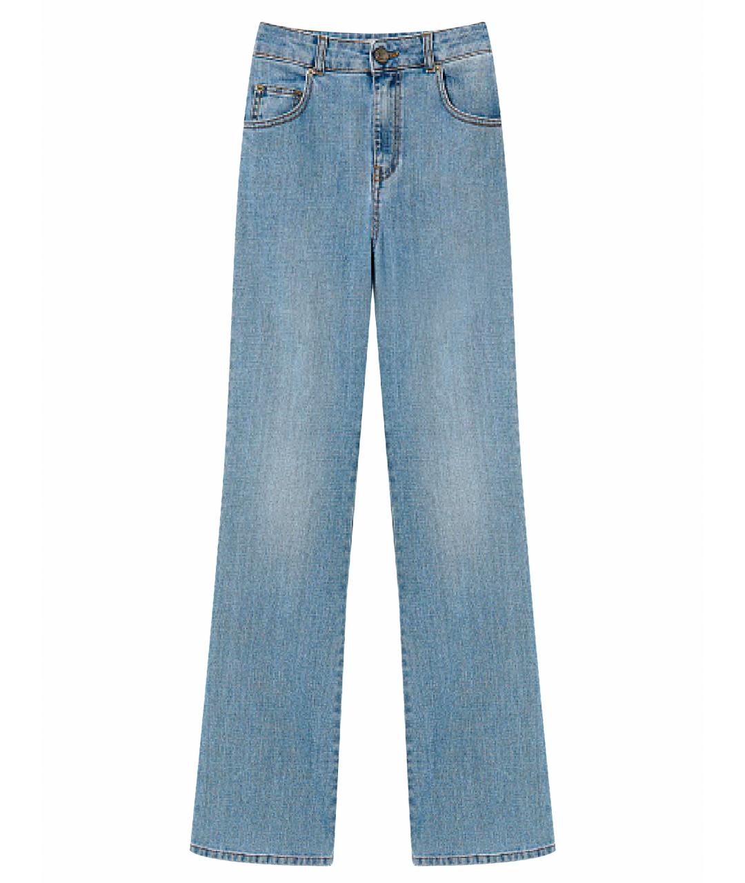 TWIN-SET Синие хлопковые прямые джинсы, фото 1