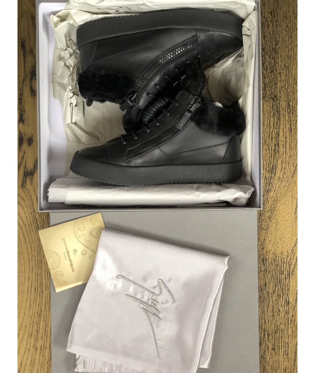 GIUSEPPE ZANOTTI DESIGN Черные кожаные кроссовки, фото 6