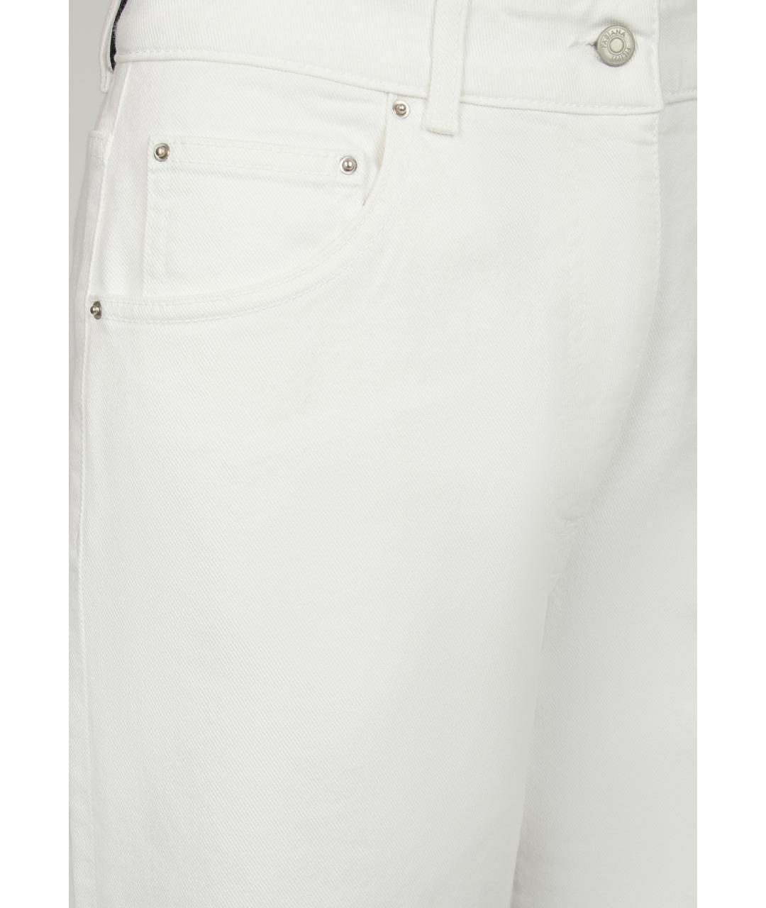 FABIANA FILIPPI Белые хлопковые прямые джинсы, фото 4