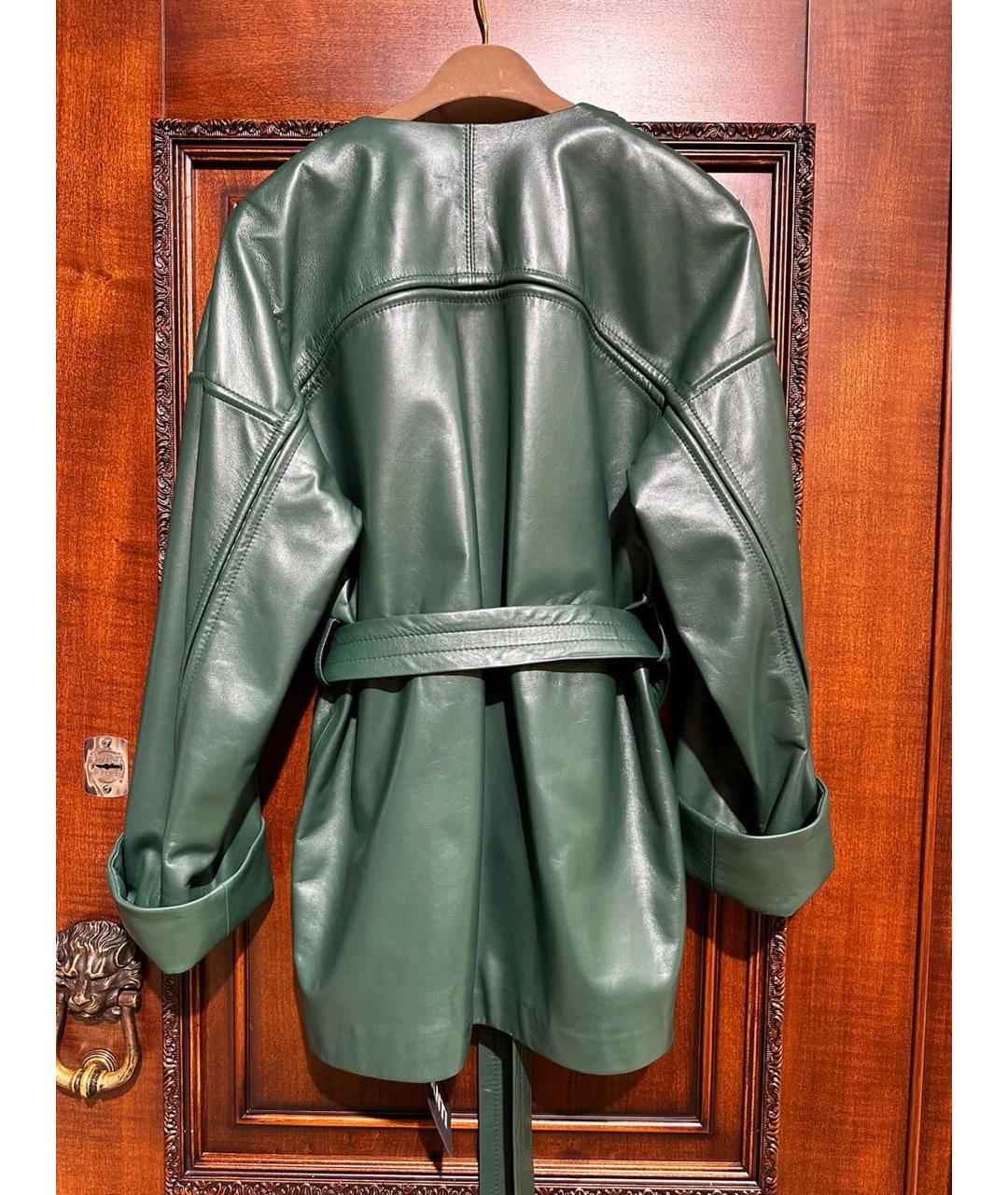 NELLO SANTI Зеленый кожаный костюм с брюками, фото 5