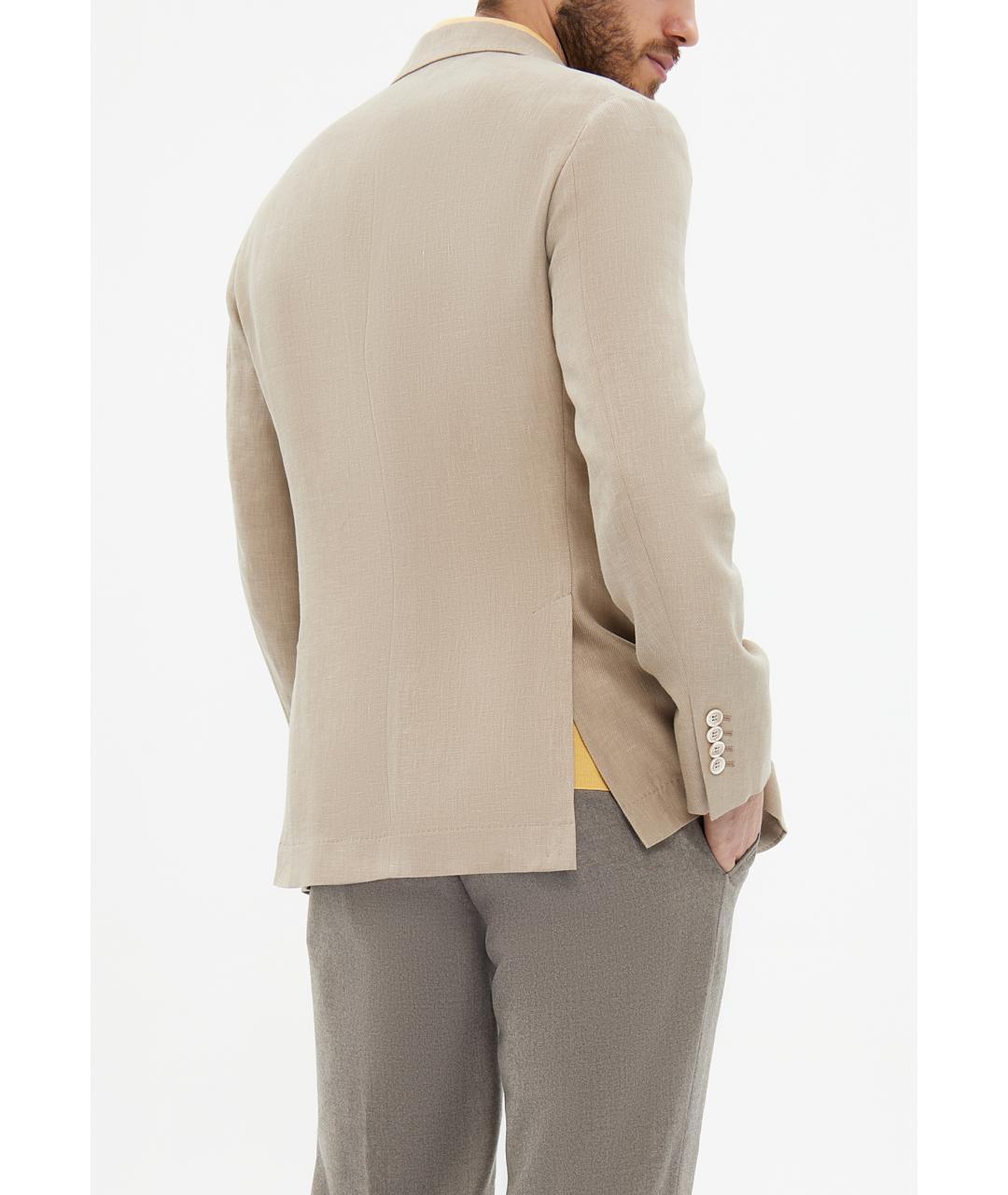 BRUNELLO CUCINELLI Бежевый шерстяной пиджак, фото 3