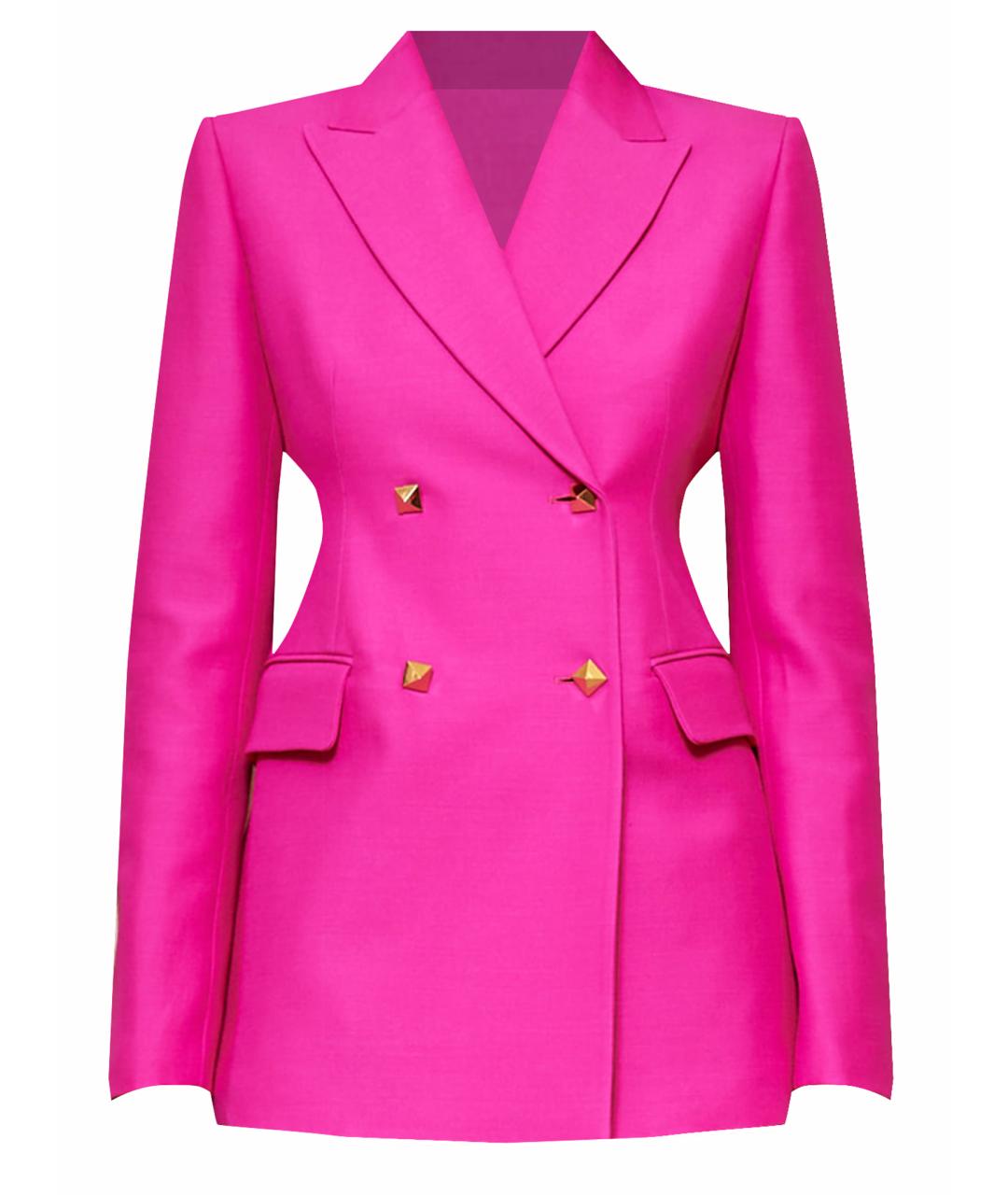 VALENTINO Розовый шерстяной жакет/пиджак, фото 1
