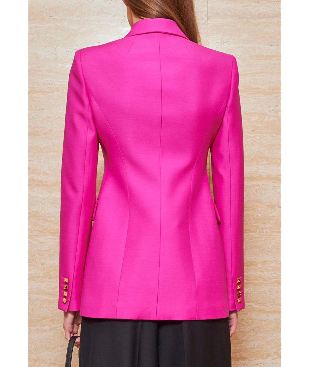 VALENTINO Розовый шерстяной жакет/пиджак, фото 2