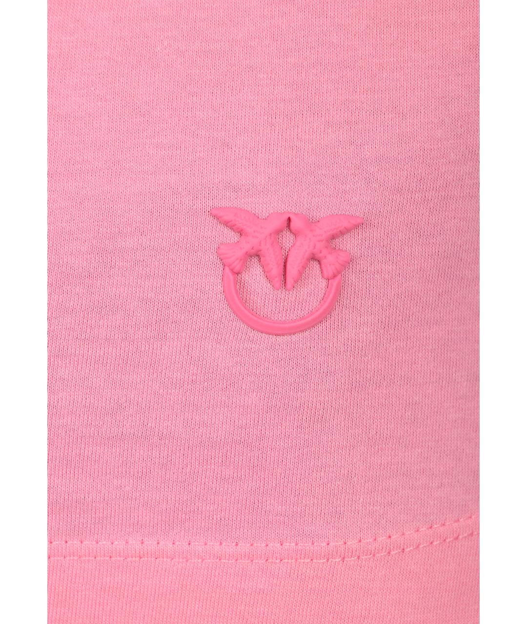 PINKO Розовая хлопковая футболка, фото 4