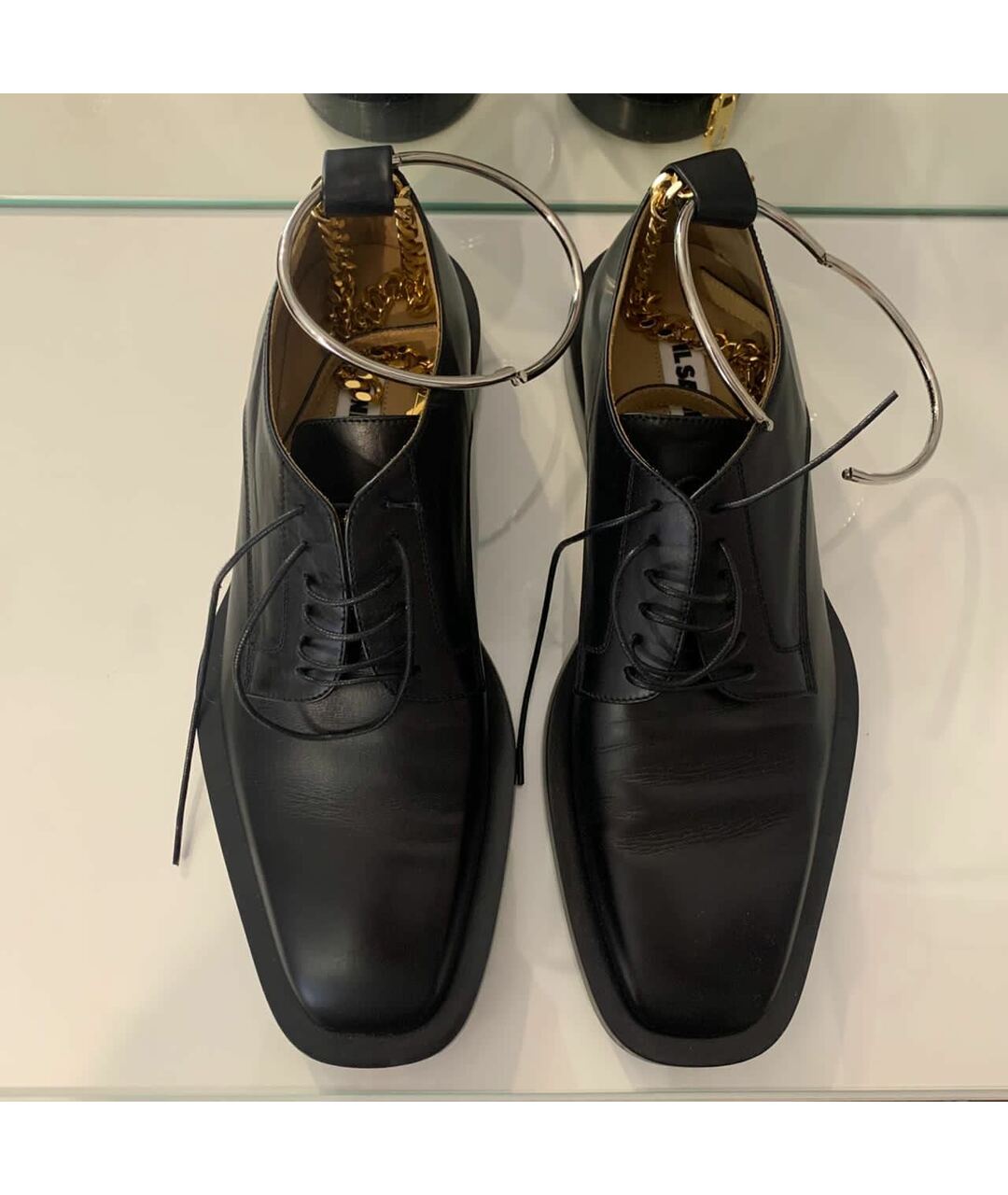 JIL SANDER Черные кожаные ботинки, фото 2
