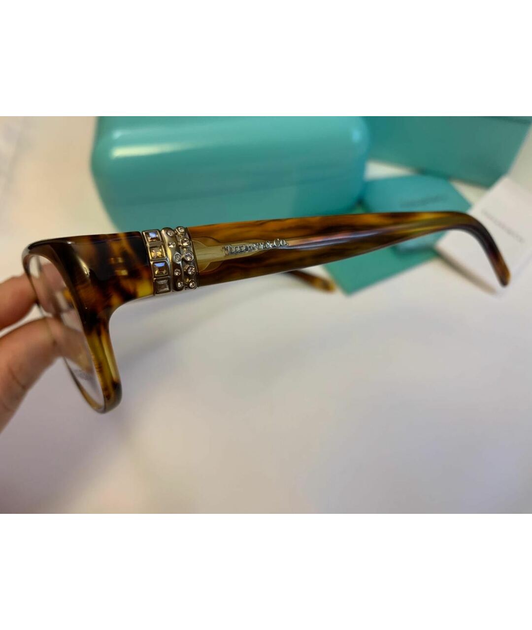 TIFFANY&CO Коричневые пластиковые солнцезащитные очки, фото 4