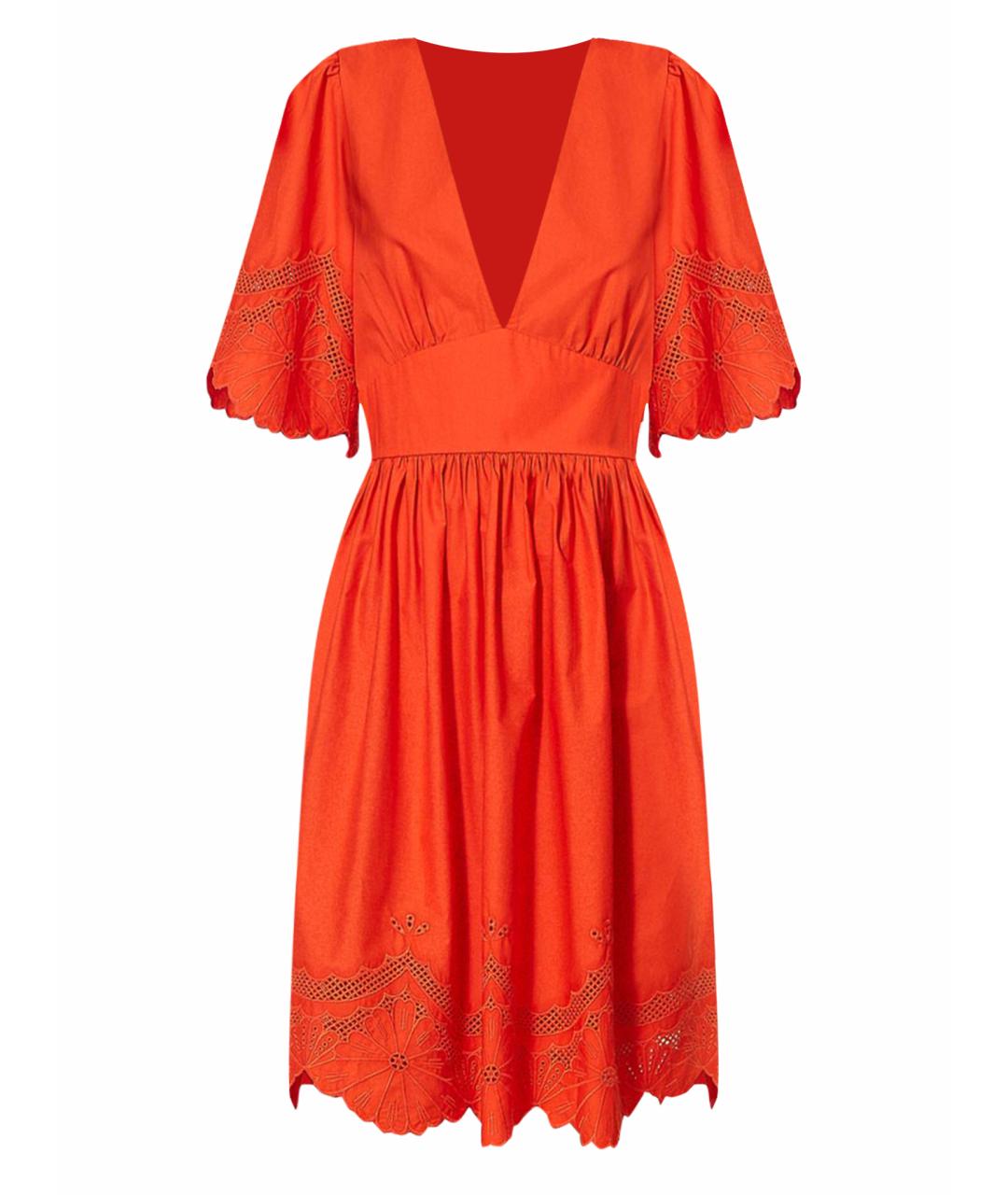 TWIN-SET Оранжевое хлопковое платье, фото 6