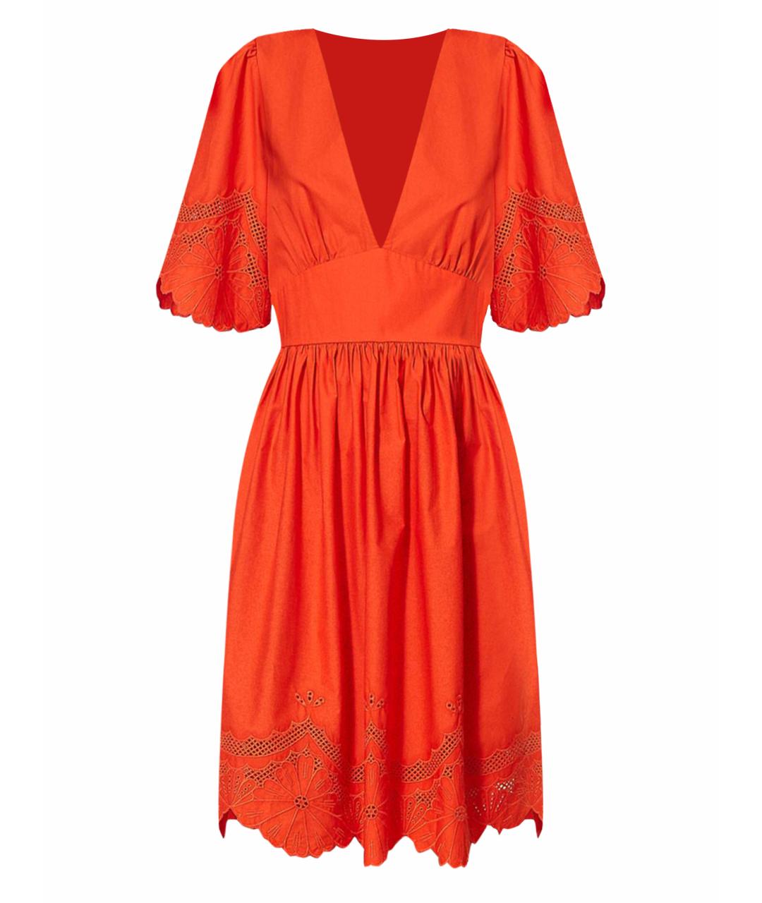 TWIN-SET Оранжевое хлопковое платье, фото 1