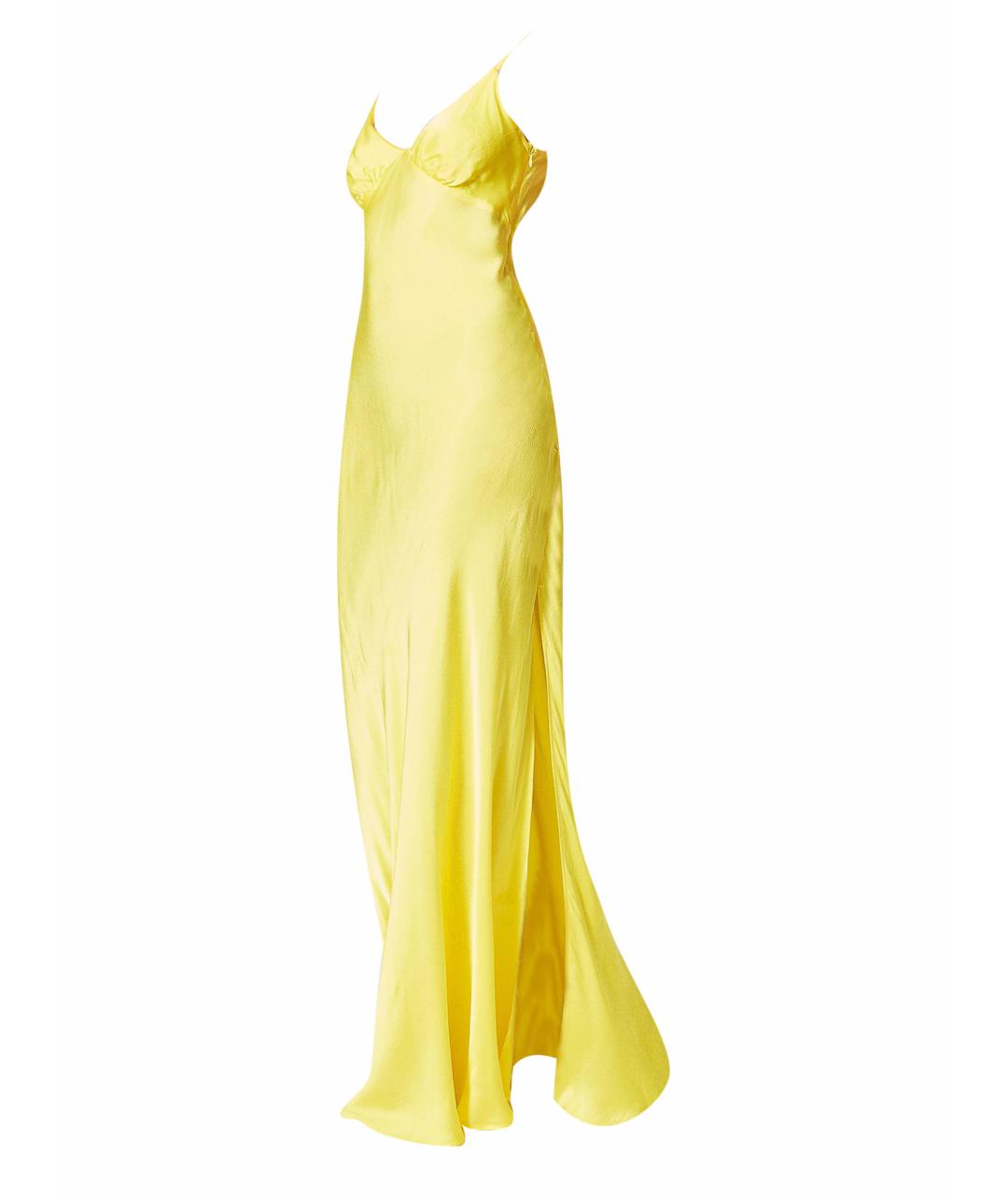 TWIN-SET Желтое вискозное вечернее платье, фото 1
