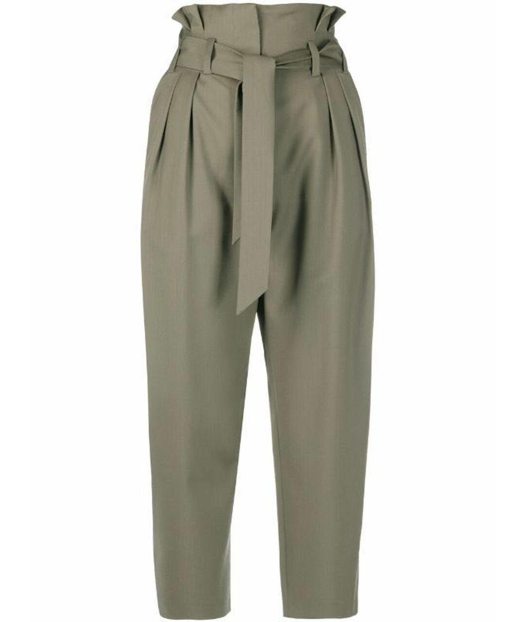 IRO Хаки шерстяные прямые брюки, фото 1