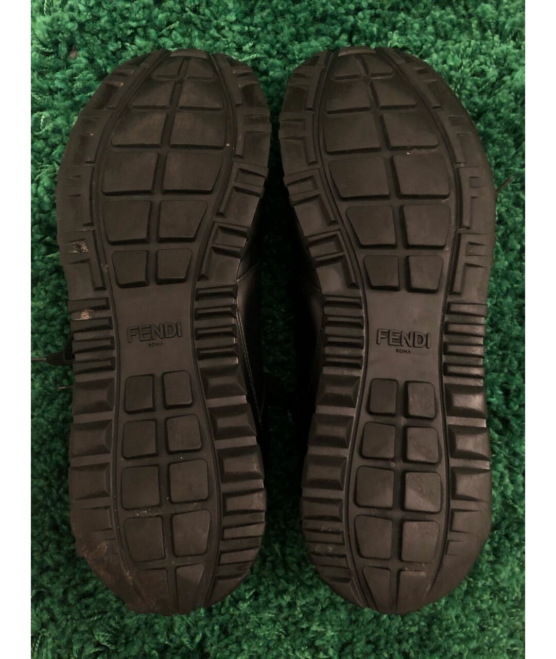 FENDI Черные кожаные низкие кроссовки / кеды, фото 6