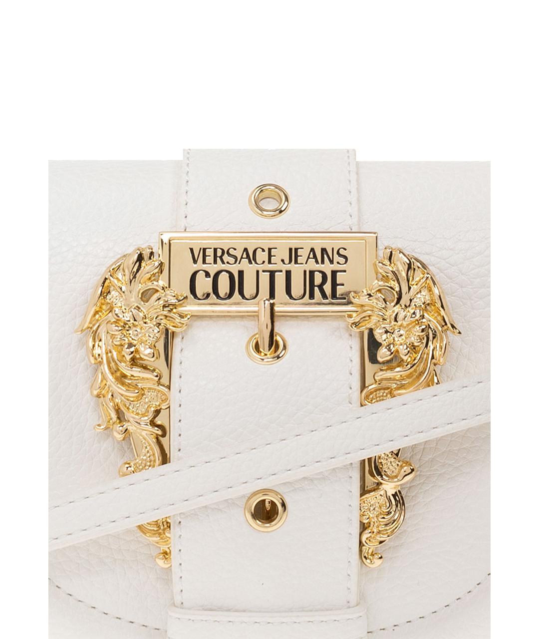 VERSACE JEANS COUTURE Белая сумка с короткими ручками из искусственной кожи, фото 4