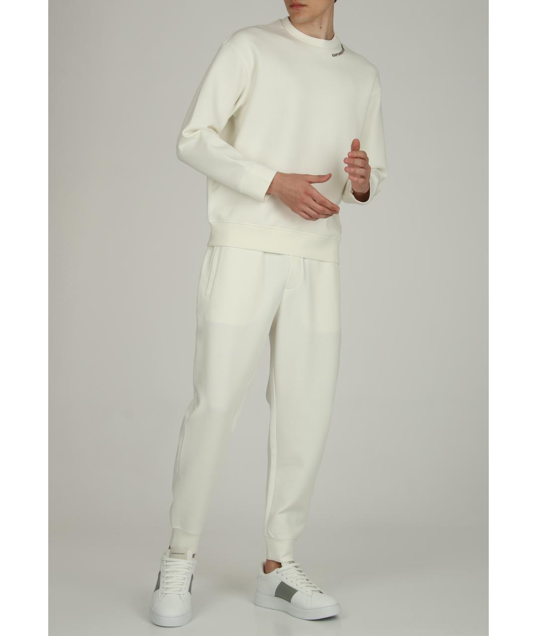 EMPORIO ARMANI Белый хлопковый спортивный костюм, фото 3