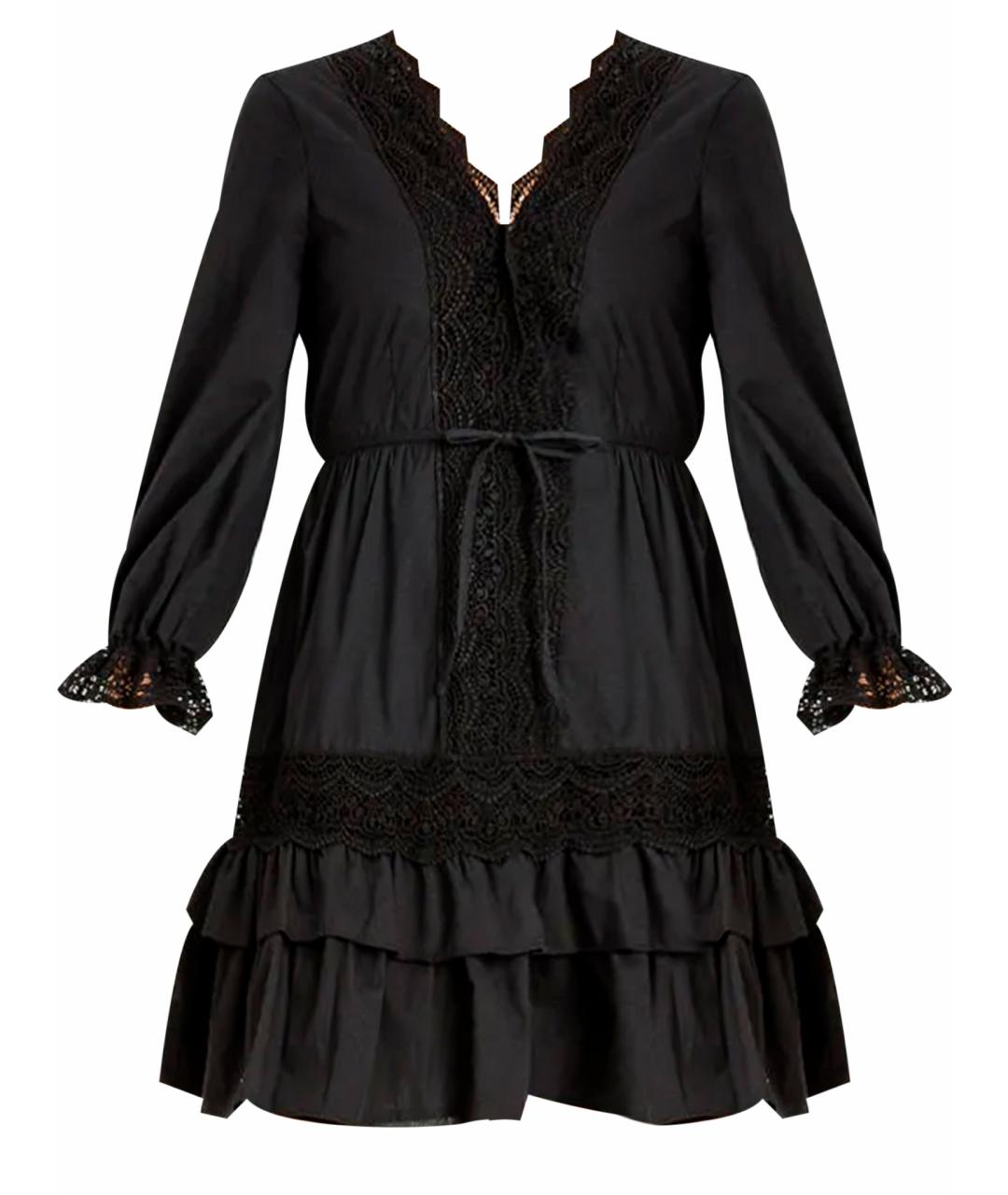 TWIN-SET Черное хлопковое платье, фото 1