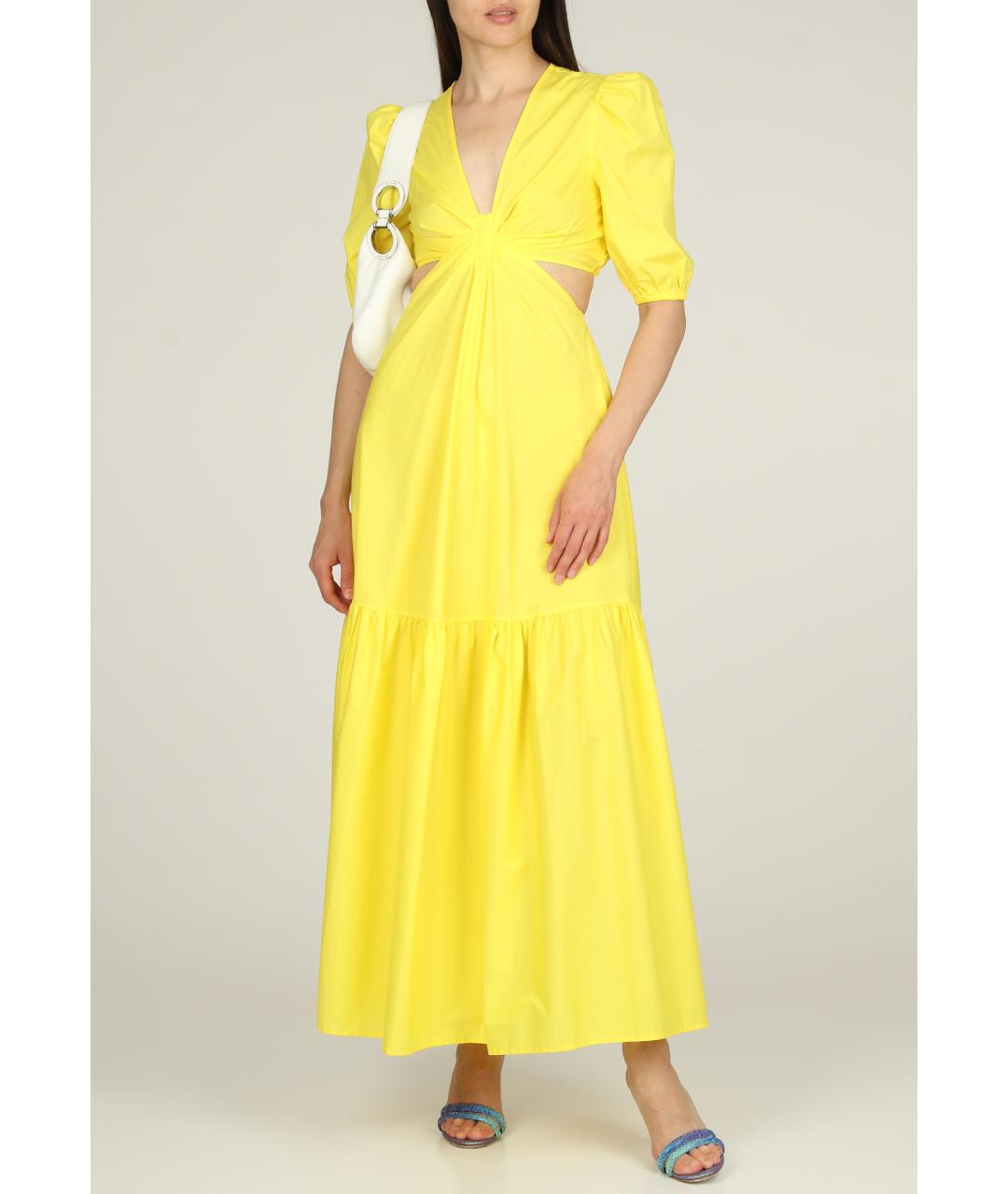 TWIN-SET Желтое хлопковое платье, фото 2