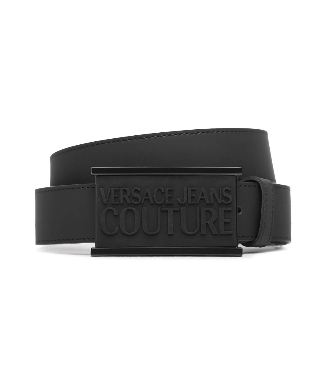 VERSACE JEANS COUTURE Черный кожаный ремень, фото 1