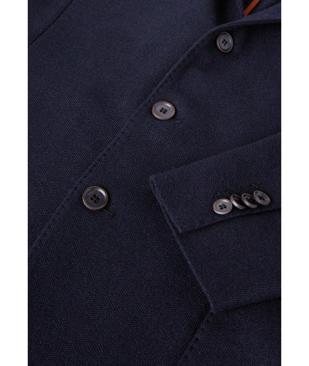 LORO PIANA Синий хлопковый пиджак, фото 4