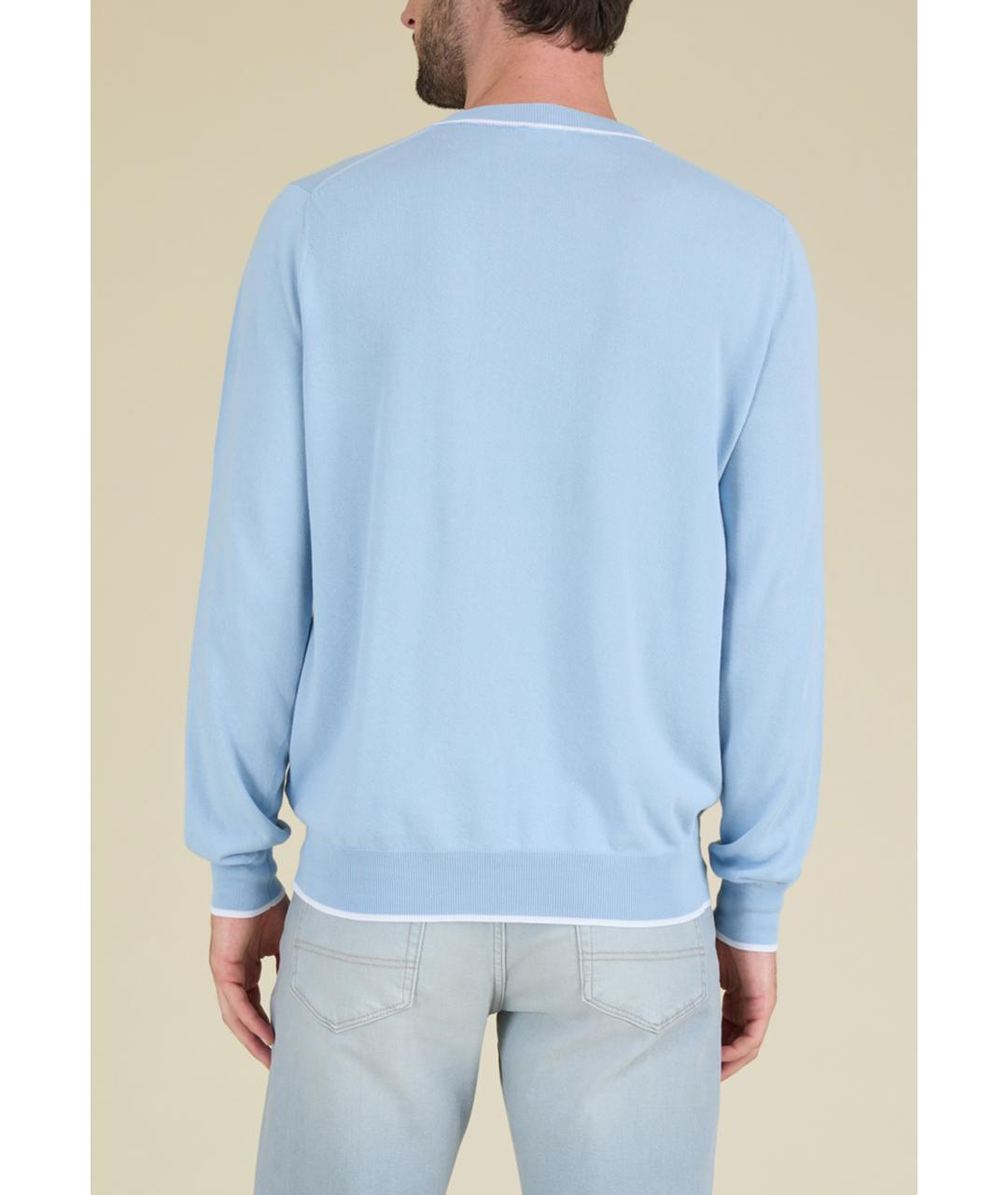 PESERICO Голубой хлопковый джемпер / свитер, фото 2