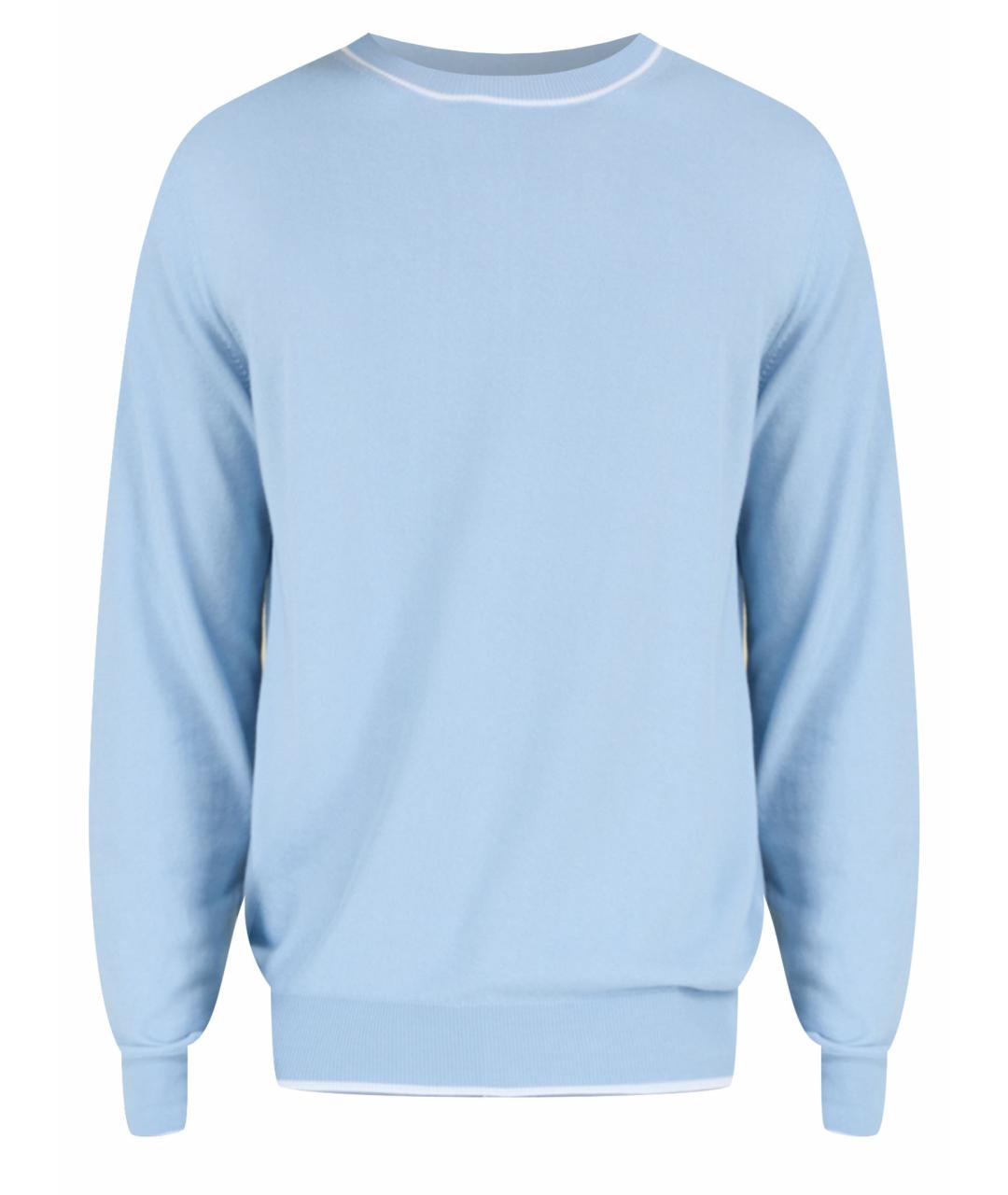 PESERICO Голубой хлопковый джемпер / свитер, фото 1