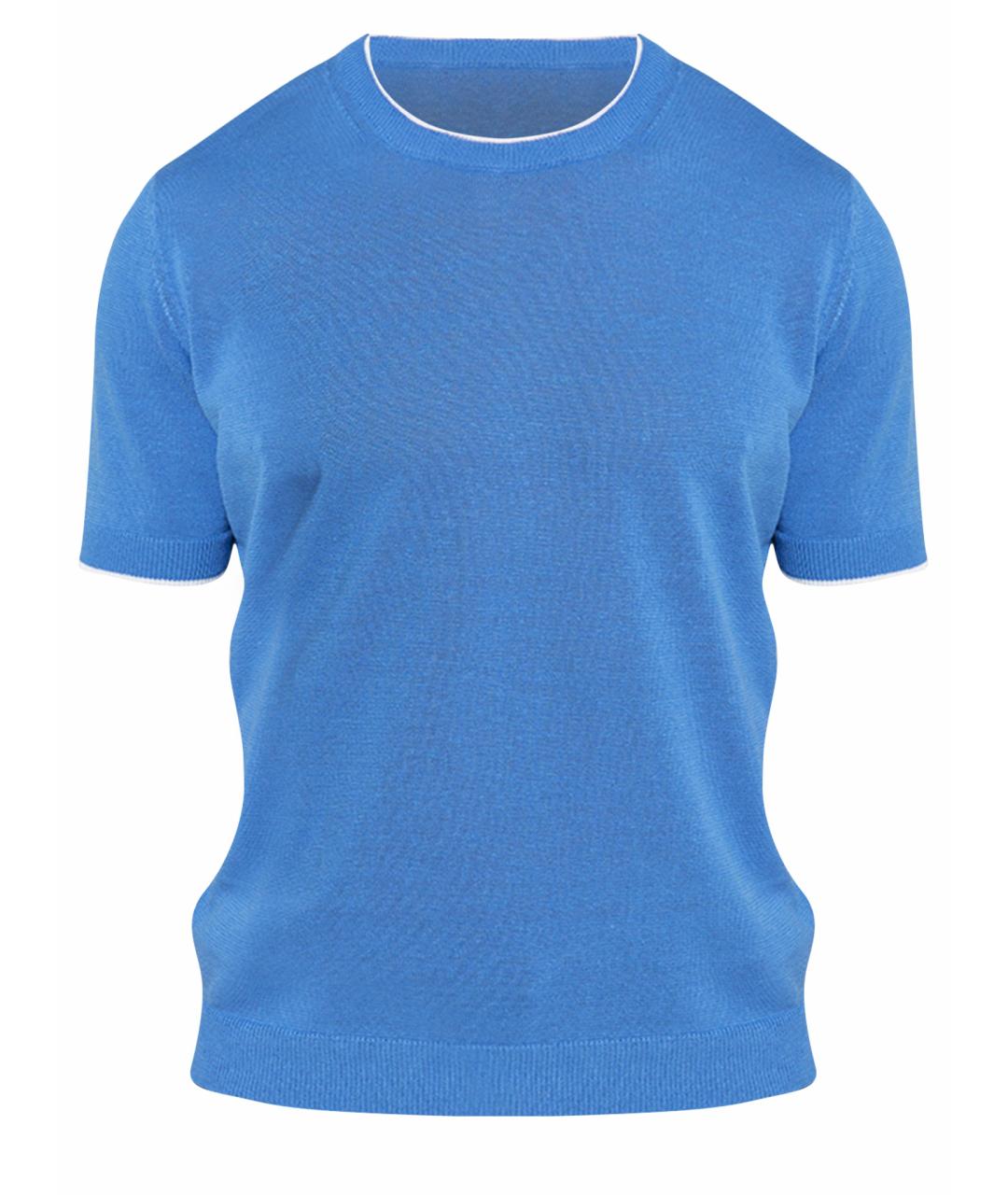 PESERICO Синяя хлопковая футболка, фото 1
