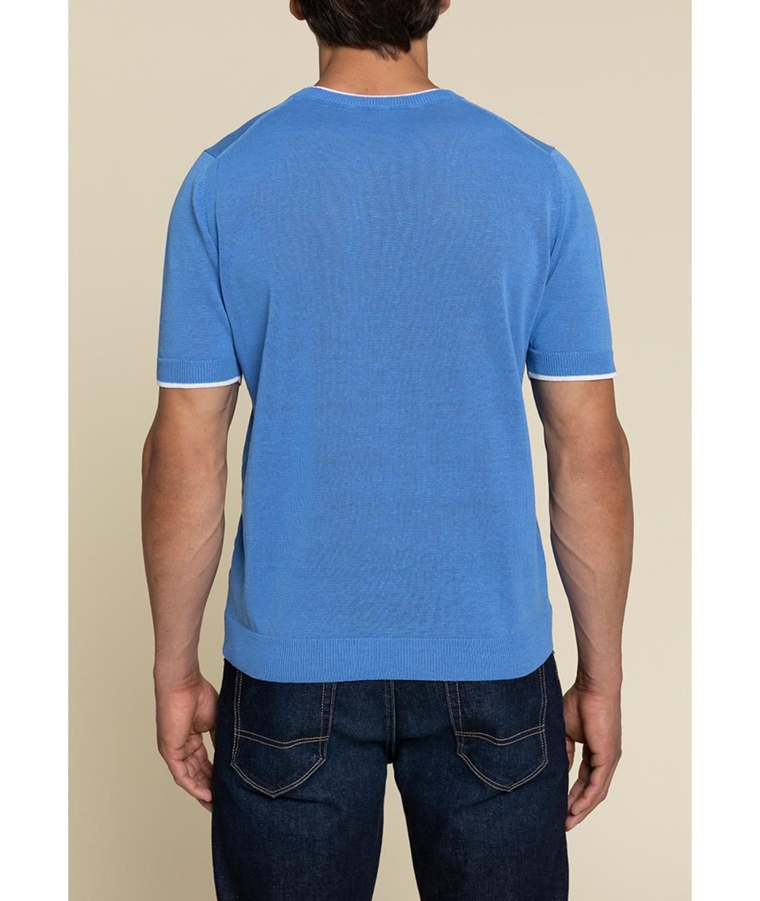 PESERICO Синяя хлопковая футболка, фото 2