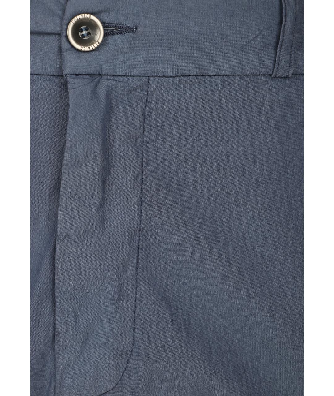 PESERICO Синие хлопковые повседневные брюки, фото 4