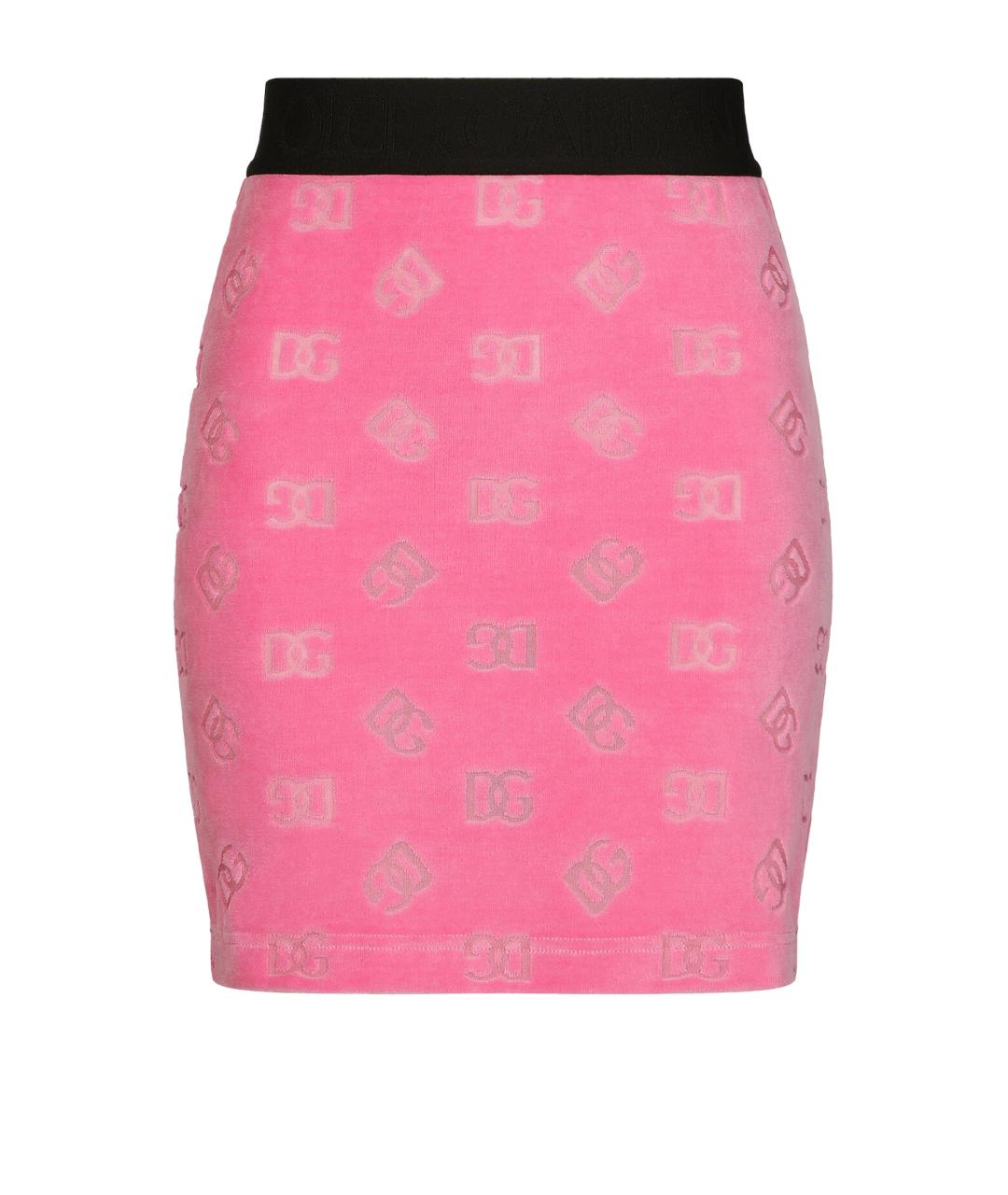 DOLCE&GABBANA Розовая хлопковая юбка мини, фото 1