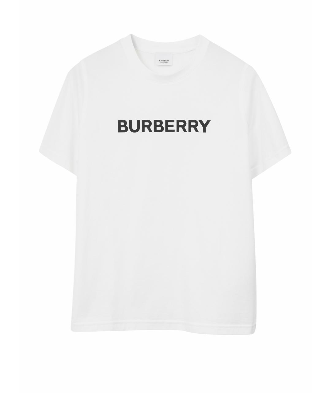 BURBERRY Белая хлопковая футболка, фото 1