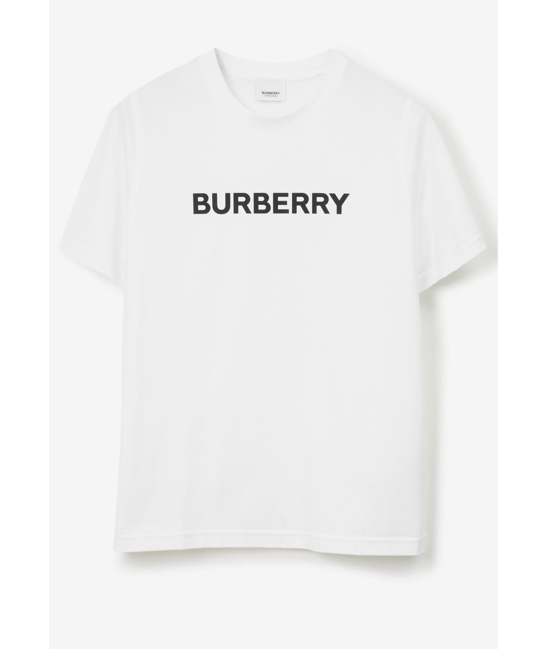 BURBERRY Белая хлопковая футболка, фото 5